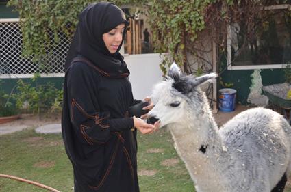عائشة كلايف إماراتية تعيش مع أكثر من 270 حيواناً في منزلها